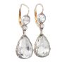 Vintage Rose Cut 7.80 Carats Diamond Gold Dangle Drop Earrings 