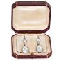 Vintage Rose Cut 7.80 Carats Diamond Gold Dangle Drop Earrings 