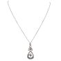 Vintage 6.10cts Teardrop Rose Cut Diamond Gold Silver Pendant Necklace 