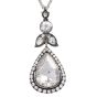 Vintage 6.10cts Teardrop Rose Cut Diamond Gold Silver Pendant Necklace 