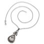 Vintage 6.10cts Teardrop Rose Cut Diamond Gold Silver Pendant Necklace 