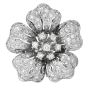 Estate 3.25cts  Diamond 18K White Gold Sparkly Flower Clip-On Earrings