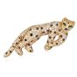 Panther Sapphire Diamond Emerald 18K Gold Cat Brooch