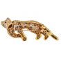 Panther Sapphire Diamond Emerald 18K Gold Cat Brooch