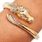 Estate 18K Gold Diamond Horse Bangle Bracelet