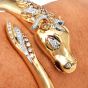 Estate 18K Gold Diamond Horse Bangle Bracelet