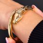 Estate 18K Gold Diamond Horse Bangle Bracelet