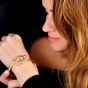 Estate 18K Gold Diamond Horse Bangle Bracelet