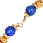 Vintage 1960S Carved Lapis Lazuli 18K Yellow Gold Large Choker Necklace