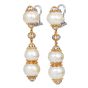 Vintage Buccellati Pearl Diamond 18K Dangle Drop Earrings|Dover Jewelry|