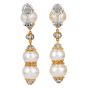 Vintage Buccellati Pearl Diamond 18K Dangle Drop Earrings|Dover Jewelry|