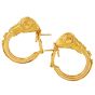 Vintage Zolotas 18K Yellow Gold Greek Ram Head Clip-On Earrings