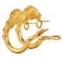 Vintage Zolotas 18K Yellow Gold Greek Ram Head Clip-On Earrings