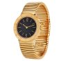 Bvlgari Tubogas 30mm 18K Gold Black Dial Ladies Watch Ref P71573