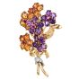  Boucheron Vintage Diamond Multi Gemstone 18K Gold Bouquet Brooch