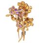  Boucheron Vintage Diamond Multi Gemstone 18K Gold Bouquet Brooch
