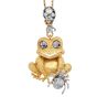 Whimsical Diamond Ruby 18K Gold Frog & Spider Pendant 