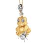 Whimsical Diamond Ruby 18K Gold Frog & Spider Pendant 