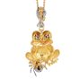 Whimsical Diamond Ruby 18K Gold Frog & Spider Pendant 