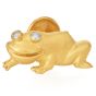 Estate 18K Gold Diamond Frog Cufflinks