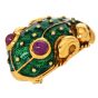 Hidalgo Miami 1990s Ruby 18K Gold Enamel Frog Brooch pin