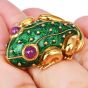 Hidalgo Miami 1990s Ruby 18K Gold Enamel Frog Brooch pin