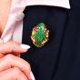 Hidalgo Miami 1990s Ruby 18K Gold Enamel Frog Brooch pin