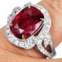 No Heat 5.50ct Ruby Diamond 18K Gold Cocktail Ring GIA, GRS