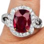 No Heat 5.50ct Ruby Diamond 18K Gold Cocktail Ring GIA, GRS