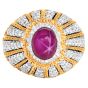 Mario Buccellati GIA No-Heat Burma Ruby & Diamond Dome Cocktail Ring – Platinum & 18K Gold