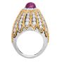 Mario Buccellati GIA No-Heat Burma Ruby & Diamond Dome Cocktail Ring – Platinum & 18K Gold