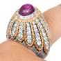 Mario Buccellati GIA No-Heat Burma Ruby & Diamond Dome Cocktail Ring – Platinum & 18K Gold