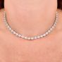 GIA 29.69 carats D SI1 Diamond Platinum Oval Brilliant Cut Tennis Necklace|Dover Jewelry|                                                                                            