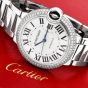 Cartier Ballon Bleu 36mm Diamond 18K Watch Ref 3004 Box Papers 