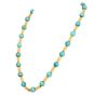 Vintage Turquoise Bead 18K Yellow Gold Necklace 