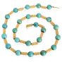 Vintage Turquoise Bead 18K Yellow Gold Necklace 