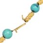 Vintage Turquoise Bead 18K Yellow Gold Necklace 