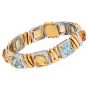 Estate  25.60cts Citrine Topaz Diamond 18K Gold Statement Bracelet