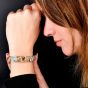 Estate  25.60cts Citrine Topaz Diamond 18K Gold Statement Bracelet