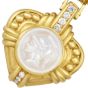 Judith Ripka  Diamond Mother of Pearl 18K Gold Brooch Pendant