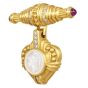 Judith Ripka  Diamond Mother of Pearl 18K Gold Brooch Pendant