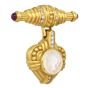 Judith Ripka  Diamond Mother of Pearl 18K Gold Brooch Pendant