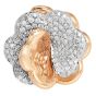 Estate Italian 1.00ct Diamond 18K White Gold Flower Ring