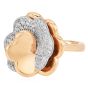 Estate Italian 1.00ct Diamond 18K White Gold Flower Ring