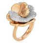 Estate Italian 1.00ct Diamond 18K White Gold Flower Ring