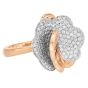 Estate Italian 1.00ct Diamond 18K White Gold Flower Ring