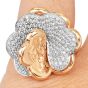 Estate Italian 1.00ct Diamond 18K White Gold Flower Ring