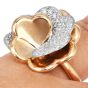 Estate Italian 1.00ct Diamond 18K White Gold Flower Ring