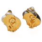 Seaman Schepps Turbo Shell Earrings with Black and White Pearls in 18K Yellow Gold