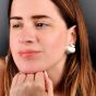 Seaman Schepps Turbo Shell Earrings with Black and White Pearls in 18K Yellow Gold